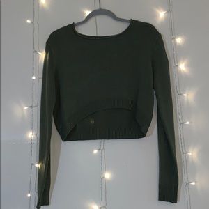 Green Crop Top Long Sleeve